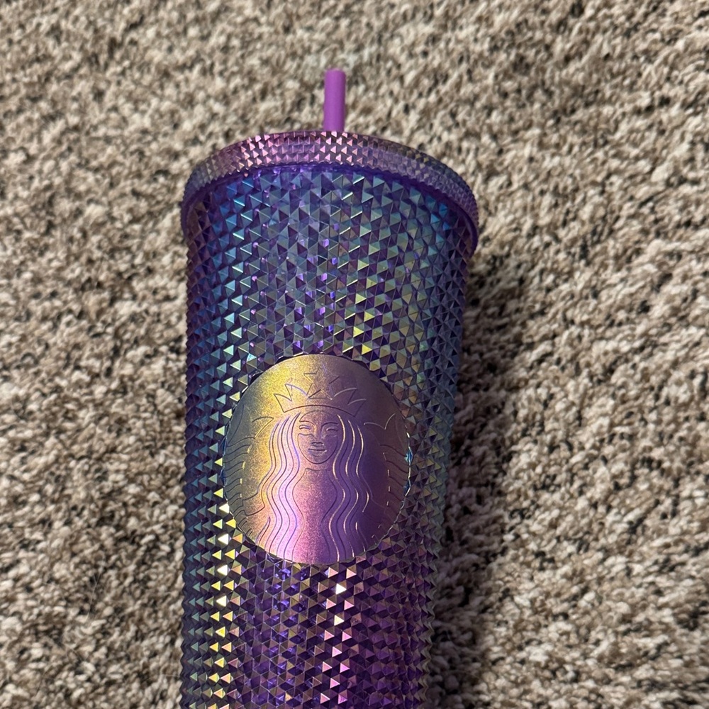 Starbucks Iridescent Purple Tumbler with Textured Design